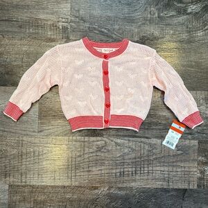 NWT Cat & Jack Baby Toddler Girl Valentine’s Day Heart Cardigan Size 12 Months